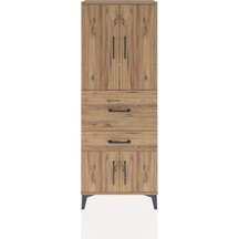 Arges Dolap 3 Raflı 2 Çekmeceli 4 Kapaklı 60x30x163 Çam-çam Atlas Çam
