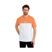 Erkek Bisiklet Yaka Blok Renkli Regular Fit Baskılı Tişört 001