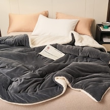 Sherpa Polar Battaniye Çift Taraflı Çift Kişilik 220x240 Cm Antrasit Çok Renkli
