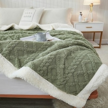 Novahub Mavi 7 Renk Kış Kalın Battaniye Sıcak Yün Battaniye Yumuşak Kanepe Kılıfı Yatak Örtüsü Çift Taraflı Düz Renk Yatak Örtüsü 70x100cm Mavi Mavi