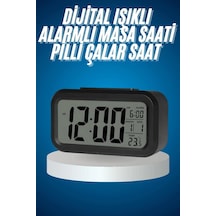 Ers Işıklı Dereceli Masa Ofis Saati Alarmlı Termometre Takvim Çalar Saat Çok Renkli
