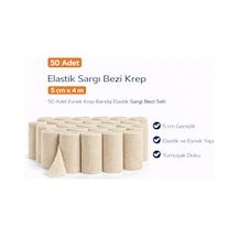 Elastik Sargı Bezi Krep 5 Cm X 4 M 50 Adet Esnek Krep Bandaj Elastik Sargı Bezi Seti