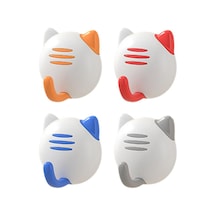 Suntek Banyo Ceket Havlu Kapı Kancası Gri 4 Adet Çok Renkli