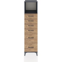 Hyperion Dolap Tek Raflı 6 Çekmeceli 44x44x182 Antrasit-çam Antrasit