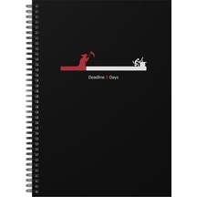 Notebook for Developers - Deadline - Siyah - Kısmi Lak'lı Sert Mukavva Kapak - 100 Yaprak - Kareli - Spiralli Defter