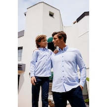 AC&Co / Altınyıldız Classics Lacivert Slim Fit Dar Kesim Yan Cepli Pamuklu Esnek Çocuk Chino Pantolon Lacivert