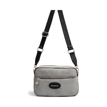 Silver & Polo Silver Polo Füme - Siyah Süet Kadın Çapraz Çanta Sp1267
