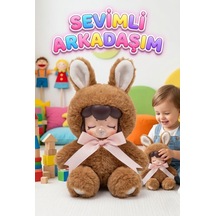 Nansi Peluş Figür Bebek - 17 Cm Tavşan Kostümlü Sevimli Uyku Arkadaşı Kostümlü Dekoratif Oyuncak Bebek