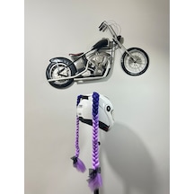 Motor & Motosiklet Mor Ombreli Çift Örgü Saç Kask Dış Aksesuar Diğer