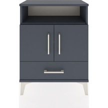 Arges Komodin 3 Raflı Tek Çekmeceli 2 Kapaklı 60x30x80 Antrasit-antrasit Antrasit