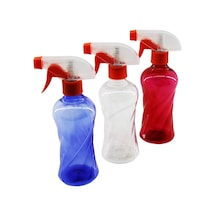 350ml Renkli Şeffaf Uzun - Plastik - Burgulu Boş Sprey Püskürtücü Şişe 5468 Çok Renkli