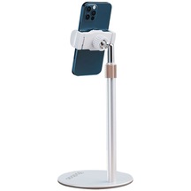 Cbtx Yoobao L15 Cep Telefonu Standı Açısı Ayarlanabilir Teleskopik Masaüstü Tablet Kelepçe Montaj Tutucu - Beyaz