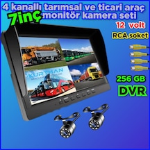 2 Adet Beyaz Ledli Kelebek Kamera Ve 7 İnç Dvr Monitör Seti