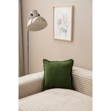 Swita Home Saçaklı Tek Renk 43x43 Kırlent Kılıfı Yeşil