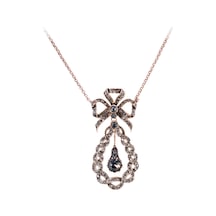 Damla Fiyonk Elmas Montür Hürrem Ottoman Style Gerdanlık Kolye Bronz