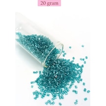 Tedar Kesme Cam Boncuk 2mm - 20 Gram - Şeffaf Turkuaz -bnc316 Najmaddin (No:1) 8.5Cm X 10.5 Cm