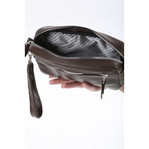 Baghashtag Koyu Kahve Minik Unisex 3 Gözlü Deri Çanta Çok Renkli