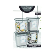 Meleni Home 4'lü Clov Dikdörtgen Saklama Kabı Seti - Etiketli Toz Ve Tablet Deterjan Saklama Kutusu 2000 Ml