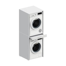 Aqua Bagno Voca Smartbox Çamaşır Ve Kurutma Makinesi Dolabı -çekmeceli Beyaz