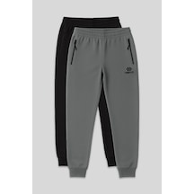 Tommylife Standart Kalıp 2li Paket Haki-siyah Erkek Eşofman Alt - 84587 Haki-siyah/siyah