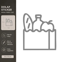 Market Ürünleri Mat Gri Dekoratif Folyo Sticker 14x14 Cm