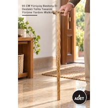 4 Adet Ahşap Baston 95 Cm Yürüyüş Bastonu El Destekli Tahta Tasarım Yürüme Yardımı Walking Cane