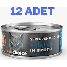 Pro Choice Deluxe Shredded Chicken & Shrimp Yetişkin Kedi Konservesi 12 x 70 G
