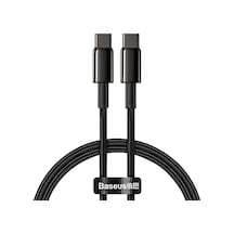 Tungsten Altın Hızlı Şarj Veri Kablosu Type-c - Type-c 100w 1m - Siyah Catwj-01 Standart