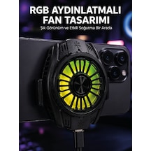 Rgb Fan Aydınlatmalı Sessiz Çalışan Telefon Soğutucu - Lisinya