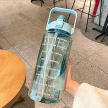 Gybl4503 2000ml Samanlı Büyük Kapasiteli Açık Hava Sporları Su Şişesi, Özellik: Yeşil+çıkartmalar Diğer