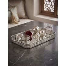 Panalı Metal Dekoratif Tepsi Küçük Boy 51 X 21 Cm
