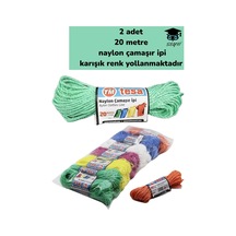 2 Adet Naylon Çamaşır İpi Çok Amaçlı 20 Metre Ambalaj Paketleme Çamaşır İpi