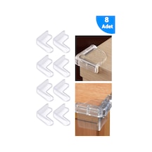 Baby Lock Çocuk Güvenlik Silikon Yumuşak Köşe Koruyucusu 8 Adet Çok Renkli