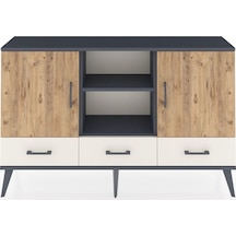 Arges Konsol 6 Raflı 3 Çekmeceli 3 Kapaklı 132x30x83 Antrasit-çam/aytaşı Çam/aytaşı