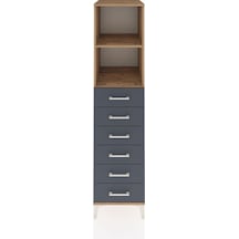 Kronos Dolap 2 Raflı 6 Çekmeceli 44x59x182 Çam-antrasit Atlas Çam