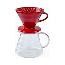 Hario V60 02 Kahve Demleme Seti Kırmızı