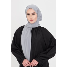 Hürrem Bone Gri Pratik Hazır Geçmeli Tesettür Bone Sandy Boyunluklu Çıtçıtlı 2505 15 Gri