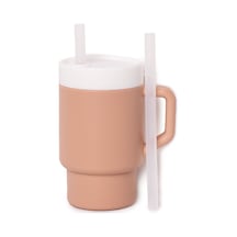 Mugley Tek Kulplu Pipetli Silikon Bardak Pow Pow Pinky 2 Adet Çok Renkli