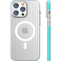 Joko Apple Uyumlu iPhone 16 Pro Line Magsafe Kapak - Mavi - Özel Seri 8683140793746