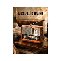 Ahşap Görünümlü Retro Bluetooth Radyo Usb,aux Ve Sd Kart Girişli - Kuzgun