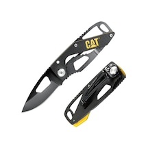 Cat Da980265 Kemer Askı Kancalı Katlanabilir 13cm Paslanmaz Çelik Siyah Kamp Çakısı