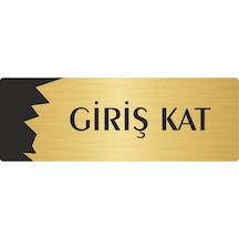 Metal Departman Kapı İsimliği, Yönlendirme Levhası Giriş Kat 10x20 Cm Altın Renk
