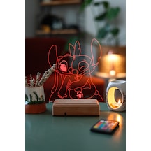 Stitch & Angel Lilo And Stitch 16 Renk Kumandalı 3d Gece Lambası