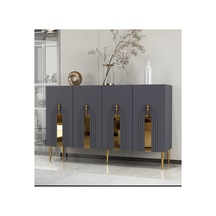 Garden 120 Cm Konsol Tv Sehpası Çok Amaçlı Dolap Antrasit-altın Antrasit-altın