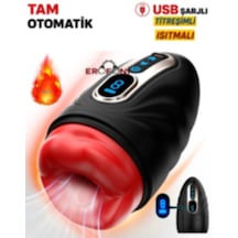 Erofoni Isıtmalı Otomatik 9 Mod Titreşimli Usb Şarjlı Dudak Ağız Girişli Yapay Suni Oral Ağız Mastürbatör