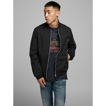 Jack & Jones Jerush Bomber Noos Yaka Uzun Kollu Normal Kalıp Erkek Mont 12165203 - Siyah