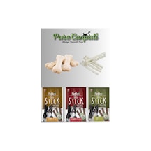 Purecanpati Köpek Beyaz Pres Kemik Burgu Beyaz Stick Stick Kuzu