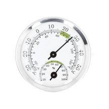 Yaleker Alüminyum Dairesel İç Mekan Sicaklık Ve Nem Ölçer - Pil Gerektirmez - Ev Ofis Serinlik Bahçesi Kullanıma Uygun - Gümüş Renk