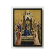 Rönesans Fra Angelico Tahtta Madonna Ve On İki Melek Çerçevesiz Poster 21x30 Cm A4 Tablo Rönesans