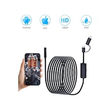 5 Metre Endoskop Yılan Video Kamera Apple İos Uyumlu Ve Android  Led Li 8 Mm Sert Kablo 2mp Evimdeyokyok